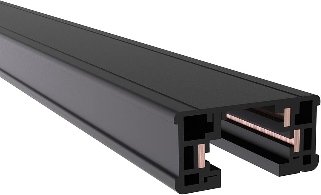 Lighting, H Track 4 feet 4FT Single Circuit,120V with 2 Endcaps in Black