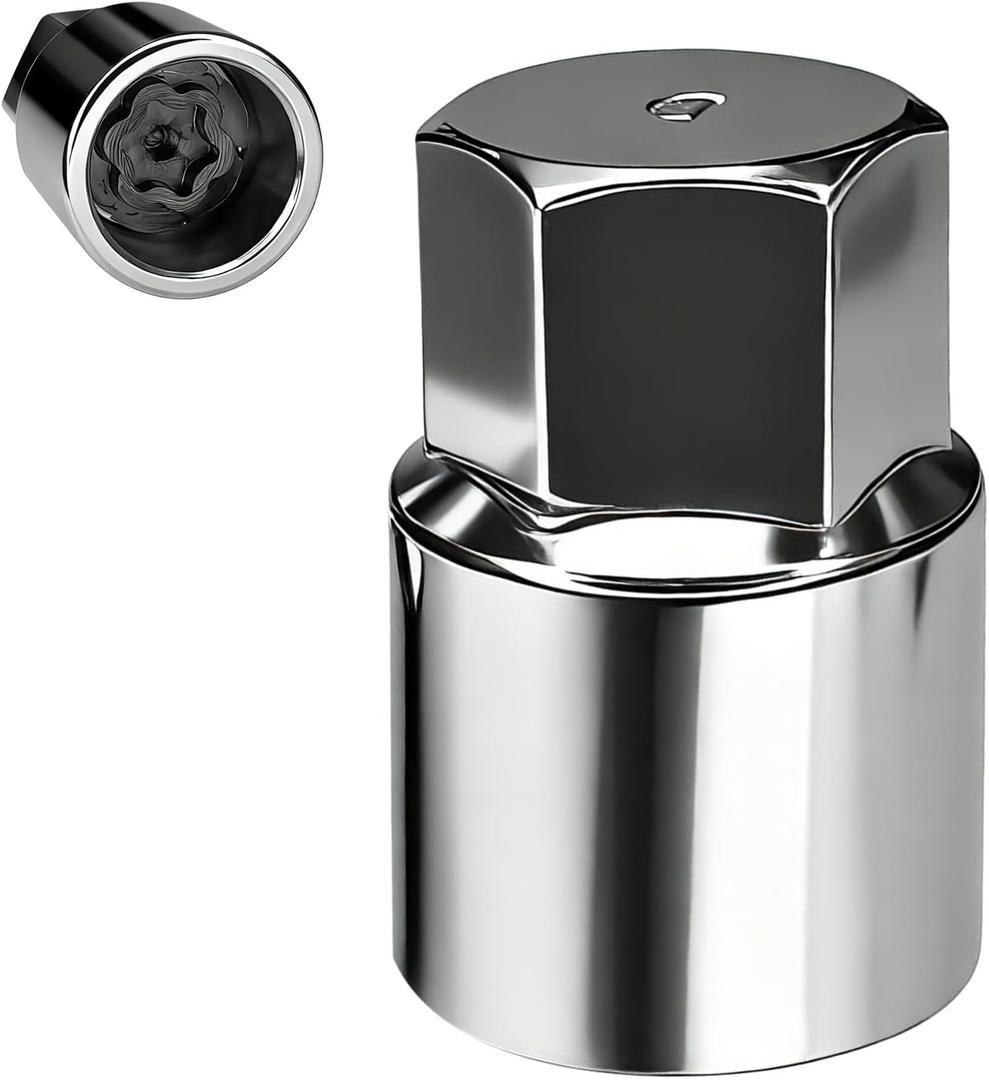 Wheel Lock Key Lug Nut Key Locking Lug Nut Removal Tool for Toyota Lexus Tacoma Senna, Security Nuts Socket Wrench Anti-Theft D-Wheel Locking Nuts Socket Adapter Installation & Removal (Silver