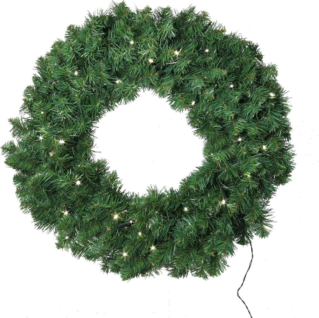 20" LED Northern Wreath | Lifelike Greenery | Indoor/Outdoor Use | Christmas & Holiday Dcor | Front Door Accent | Home & Office Display