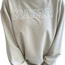 TAIUICY Women Waffle Knit Mama With Zippers Breastfeeding Sweatshirt Mama Embroidered Zip Nursing Pullover Tops (Large, Silver Grey)