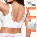 PoseFree Womens Seamless Wireless Supportive Bra Push Up Comfort Soft No Underwire Full Coverage T-Shirt Bra (White, L)