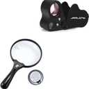 JARLINK 30X 60X Jewelers Loupe Bundle with 10X 20X 45X Large Magnifying Glass with Light for Seniors Reading, Inspection Coins Jewelry, Exploring