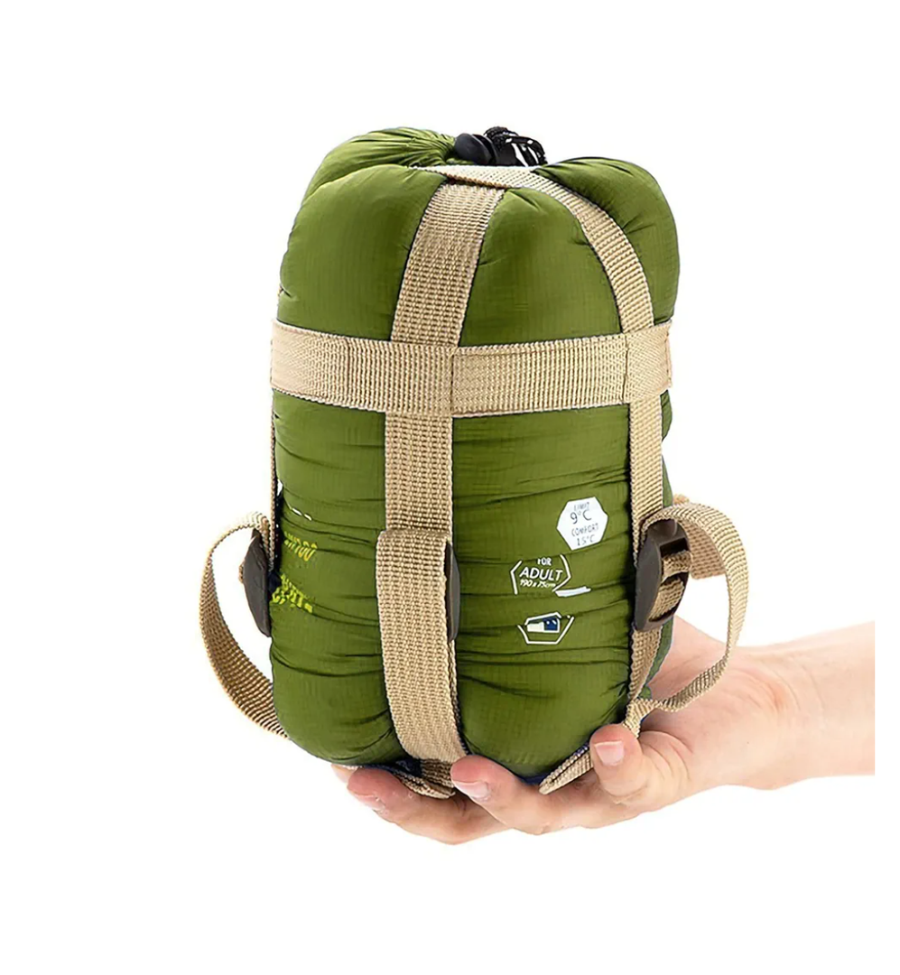 REDCAMP Ultra Lightweight Sleeping Bag for Backpacking, Comfort for Adults Warm Weather, with Compression Sack 75×33 Green