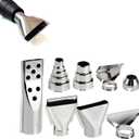 8 Pcs Heat Gun Nozzle Attachments, 35-42mm Stainless Steel Heat Gun Nozzles Kits Shrink Wrap Hot Air Gun Accessories Tools Kit (8 piece set)