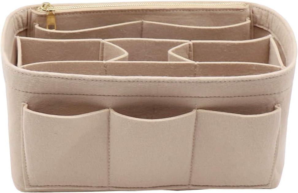 LEXSION Felt Purse Insert Bag Organizer Bag In Bag For Handbag Purse Organizer Fits Speedy Neverfull (Beige)