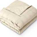 Bare Home Weighted Blanket Full or Queen Size 15lb (48" x 72") for Adults - All-Natural 100% Cotton - Premium Heavy Blanket Nontoxic Glass Beads (Sand, 48"x72")