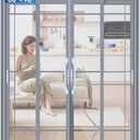 LONGEAS Upgraded PET Mesh Magnetic Screen Door - Stronger Than Fiberglass & Polyester, Hands Free, Keep Bugs Out, Pet & Kid Friendly, Suitable for Sliding & Patio Doors - 60" X 96"