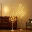 LITBLOOM Lighted Birch Twig Tree with Fairy Lights 4FT 200 LED Lights for Indoor Outdoor Home Christmas Easter Holiday Decoration