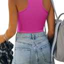Womens Western Sparkly Fringe Sleeveless Crop Tops Cowgirl Going Out Cropped Tank Tops with Glitter Tassel (Pink, M)