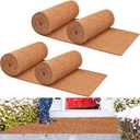 ZeeDix 4 Pack 16 x 80 Inch Thickened No-Slip Ice and Snow Carpet Mats, Natural Coconut Fiber Carpet Coco Liner Roll Snow Mats for Walkway, Steps, Front Door, Stairs, Porch Outdoor Safer Walking