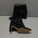 COLETER Women's Knee High Boots Pointed Toe Stiletto Buckle Dress Boots Slouch Zipper Heeled Boots (9, Black Matte)