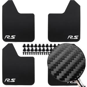 XUKEY Universal Mud Flaps, Front and Rear Deluxe Molded Black Splash Guards, PP+TPO Plastic, 4-Pack Set with Screw Fixings, for Car, Pickup, SUV, Van, Truck(R.S Logo)