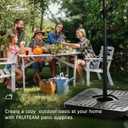 FRUITEAM 4-Piece 180lbs Capacity Heavy-Duty Cantilever Offset Patio Umbrella Stand Square Base,Filled with Water or Sand for Garden, Outdoor and Poolside-Black