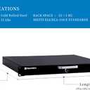 RackPath 1U Rack Mount Drawer for 19 Inch AV/Network/DJ Equipment Racks or Cabinets with Lock and Key