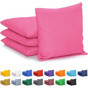 GoSports Classic Cornhole Bean Bags Set of 4-16 Colors Available - Regulation All Weather, Mix and Match (Pink)