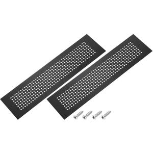 PATIKIL 24 x 3 Inch Door Air Vent Cover, 2 Pcs Aluminum Grille Ventilation Cover Louvered Diamond Hole with Mounting Screws for Cabinet Wardrobe Door, Black