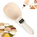 2-in-1 Digital Measuring Spoon Scale 1–800g, High Precision Food Scale Spoon with LCD Display, 5 Units g/ml/oz/cup/fl oz, Detachable Measuring Scoop for Coffee, Baking, Cooking & Pet Food