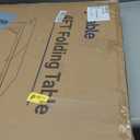 Folding Table 4 Foot Portable Heavy Duty Plastic Fold-in-Half Utility Table Small Indoor Outdoor Adjustable Height Folding with Carrying Handle, Camping and Party,White | Portable, Heavy Duty, Fold-in-Half, Indoor Outdoor, Adjustable Height, Folding