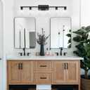 6-Light Bathroom Vanity Light Black ,Vanity Lights Rust Proof Moisture-proof Easy to Cleanwith Clear Glass Shades Large Black Bathroom Light Fixture for Bathroom for Mirror Bathroom Wall Light