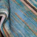 Bathroom Rugs, Kitchen Rug Non-Slip Soft Absorbent Bath Mats with Nautical Anchor Flannel for Bathroom Kitchen and Hallway 24 inches X 71 inches Turquoise/Brown (2' x 5'11" (Rectangular))