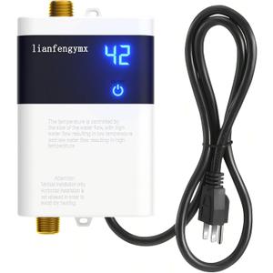 110V Tankless Water Heater Electric, 3000W Instant Under Sink Water Heater, Compact Small Design, Point-of-Use for Sink,RV Kitchen, Camping & Indoor (White, Digital Display)