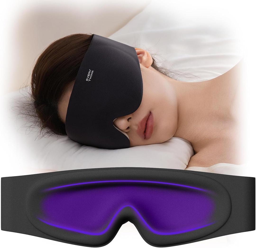 Sleep Mask for Men Women - Eye Masks for Sleep, 100% Blackout Eye Covers for Sleeping, Eye Mask for Lash Extensions, 3D Zero Eye Pressure Travel Eye Mask Blindfold for Side Sleeper