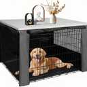 Rockever Dog Crate Cover with Tabletop for 42 Inch Dog Cage, Heavy Duty Dog Kennel Cover, Waterproof UV-Resistant Polyester Pet Kennel Cover (Crate Not Include)