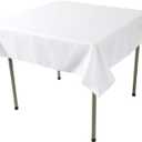 Cupuamon Square Tablecloth 52x52 inch Washable Polyester Fabric Table Cloth for Wedding Party Dining Banquet Decoration, 52x52, White