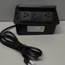 Pop Up Outlet for Countertop with 20W USB C, Pop up Power Outlet with 15W Wireless Charging, 2 AC Outlets and 18W USB A Ports, Recessed Power Strip with 6FT Cords for Office, Conference, Bedroom,Black