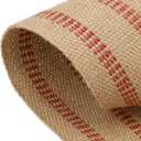 KEILEOHO 3.5 Inches x 33 Yards Upholstery/Craft Jute Webbing, Natural Chair Webbing with Red Stripes, Burlap Fabric Webbing Tape for Craft, Decoration, Furniture Repair