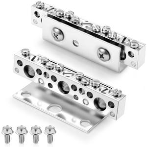 Relaxweex Ground Bar Kit Ground Bus Bar 11 Terminal, No 14-6 Small, 14-1/0 Large Opening(2 Pack)