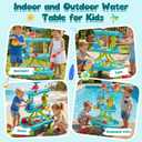 4 -Tier Kids Sand and Water Table for Toddlers - Outdoor Water Sand Play Table Toys for Boys Girls, Summer Splash Activity Sensory Table Party Birthday Gift for Kids 3-5 6-12