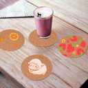 shells 120 Pcs Cork Coaster for Drinks 3.5 Inch Round Edge Coasters Bulk Absorbent Heat Resistant Coasters Blank Reusable Tea or Coffee Cork Coaster for Glass Cup Mug Office Home Table Decor, Wood