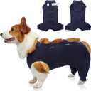 IECOii Dog Onesie for Surgery - Female Spay Recovery Suit, Male Anti Licking Shirt - Medium Size, Alternative to Cone E-Collar, Blue (Medium(Chest:18.9-22.8 in))