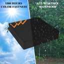 Outdoor Chair Cushions Set of 1 for Patio Furniture 19x19x4 Inch Waterproof Patio Chair Cushion 3 Year Color Fastness Square Elastic Foam Garden Couch Pads with Ties and Handle, Black