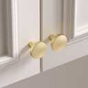 goldenwarm 6 Pack Gold Dresser Cabinet Knobs for Kitchen Hardware Handles Round Drawer Knob for Closet Bifold Modern Cabinets Pulls,1.27 Inch