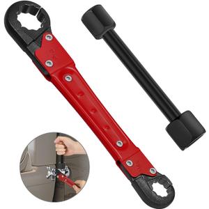 Plumbing Tools, Useful Angle Wrench Set for Quickly Removing and Tightening Compression Nuts and Angle Stops in Tight Spaces, Plumbers Wrench Angle Stop Wrench Set Makes Plumbing Jobs Easier (Red)