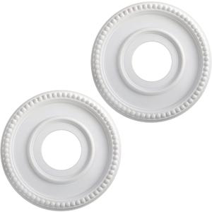 2 Pieces Ceiling Medallion Ceiling Fan Light Covers 12 1/2 OD x 3 7/8 ID x 3/4 P Smooth Ceiling Medallions for Light Fixtures Chandeliers Fan Medallion Round Ceiling Medallion Ring (White)