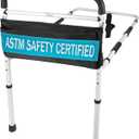Vaunn Medical New Adjustable Bed Assist Rail Handle (Passed ASTM F318617 Safety Standard) and Hand Guard Grab Bar, Bedside Safety and Stability (Tool-Free Assembly) (Large, White)
