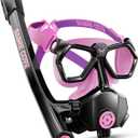 Full Face Snorkel Mask for Adults Teen, Snorkel Mask with Ear Equalization, Quick Release Anti-Leak and Anti-Fog with Mesh Bag for Snorkels, Lightweight Snorkeling Gear with Detachable Camera Mount (Pink)