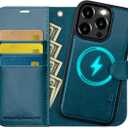 OCASE for iPhone 15 Pro Max Case Detachable Wallet Case with Card Holder, [2 in 1] PU Leather Flip Folio Case with RFID Blocking Stand Shockproof Phone Cover 6.7 Inch, Peacock Blue