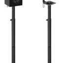 Mounting Dream Black Alloy Steel Speaker Stands, Height Adjustable Bookshelf Speaker Stand Pair, Universal Fit, 11 lbs Capacity, Set of 2 for Bose Polk JBL Sony Yamaha - 42" Max Height