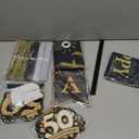 Happy 50th Wedding Anniversary Decorations Kit, Black Gold Happy 50th Anniversary Party Supplies Door Banner Decorations, Backdrop, Table Centerpieces, Hanging Swirl, Paper Pompoms