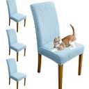 Oloepfo Chair Covers for Dining Room Chair Covers Set of 4 Stretch Spandex Kitchen Chair Protector Slipcover Removable Washable Dining Chair Covers for Home, Party, Ceremony, Banquet (Blue)