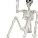 Halloween Skeleton Decorations,5.4FT Posable Human Skeleton Decorations for Halloween Party Decor, Haunted House Props Indoor Outdoor Decoration