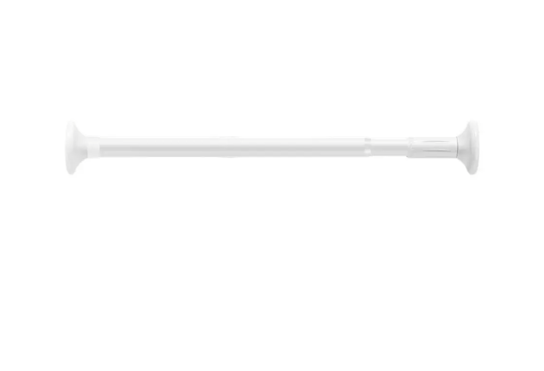 Adjustable Clothes Rod Rust Proof Shower Curtain Retractable Drying No Drill Anti Slip Side Pad Strong Load Bearing Bedroom Bathroom Tension White S