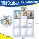1080 Pockets Card Sleeves Binder Sheets, 9 Pocket Card Sleeves for 3 Ring Binder, Trading Cards Sleeves Fit for Baseball, Football, Game, Business Cards(60 Pages)