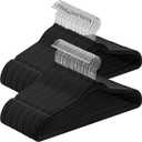 SONGMICS Velvet Hangers 60 Pack, Non-Slip Clothes Hangers with Silver-Colored Swivel Hooks, Slim Space-Saving for Closet, Heavy-Duty, Black UCRF036BZ02S