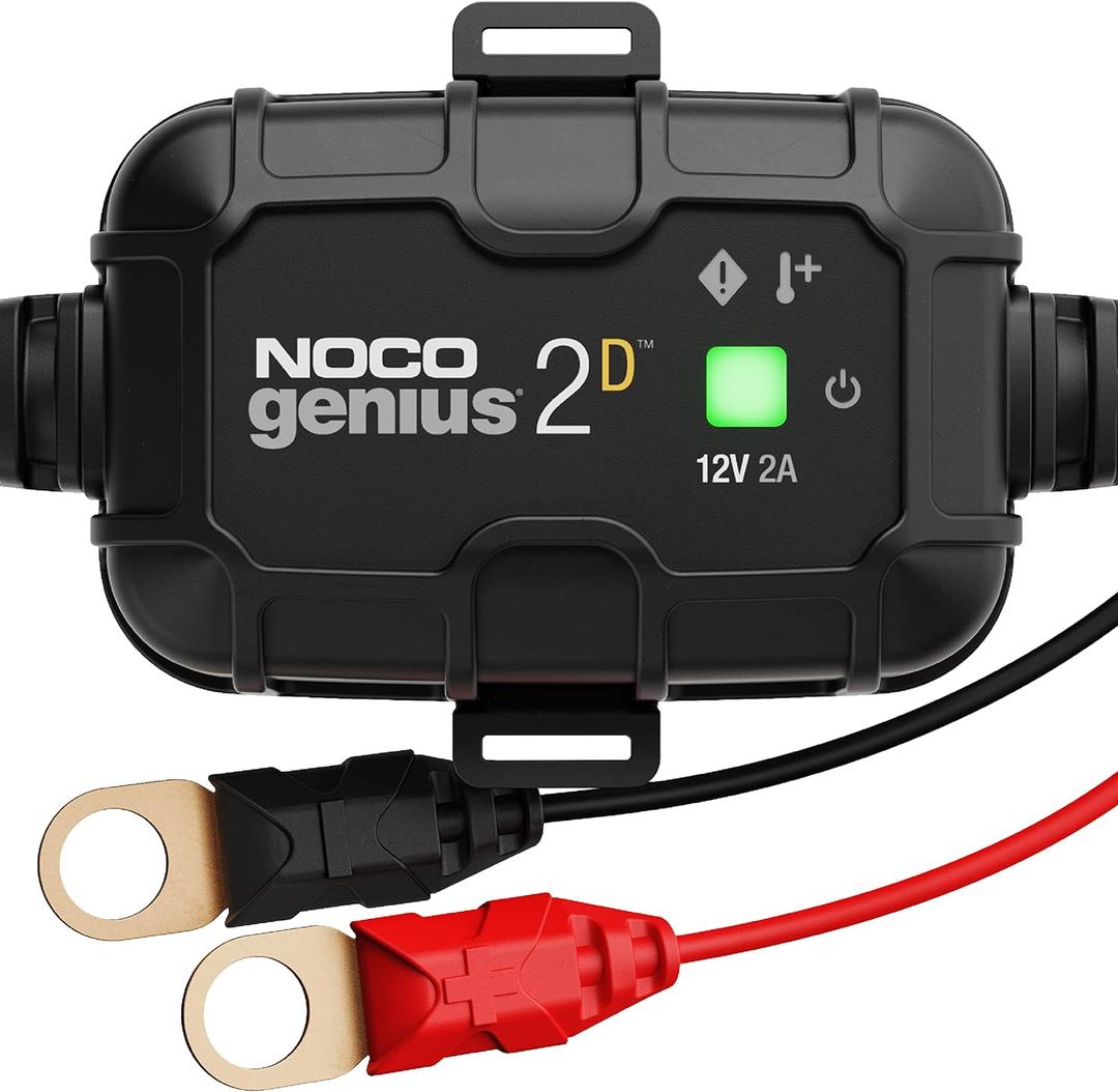 NOCO GENIUS2D: 2A 12V Smart Onboard Battery Charger - Direct-Mount Automatic Maintainer, Trickle Charger & Desulfator with Overcharge Protection & Temperature Compensation  For Lead-Acid Batteries
