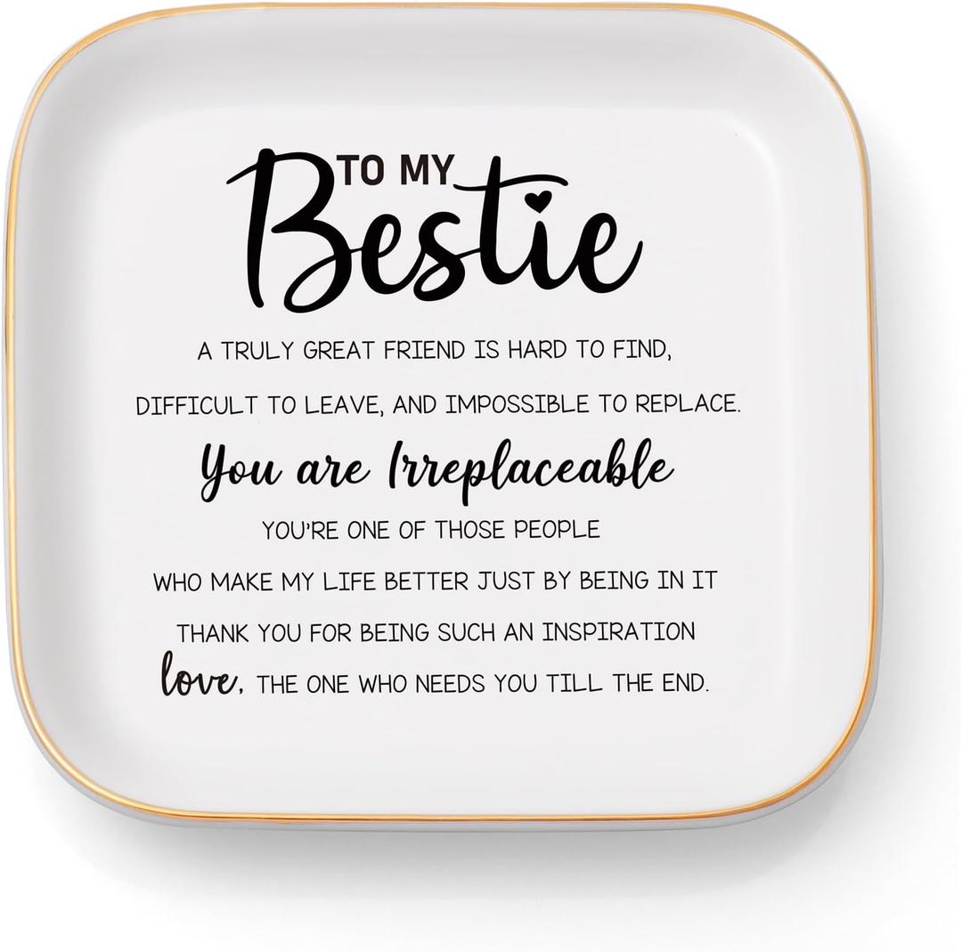 Best Friend Birthday Gifts Jewelry Dish, Friendship Gifts Bestie Gifts for Women, Valentines Day Gifts for Friends Female